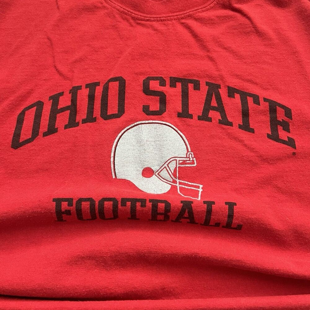 Vintage Y2K Ohio State Buckeyes Football Jerzees Spell Out T Shirt Mens XL - Picture 2 of 6